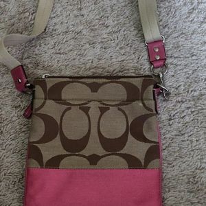 Coach cloth Cross-Body with leather trim